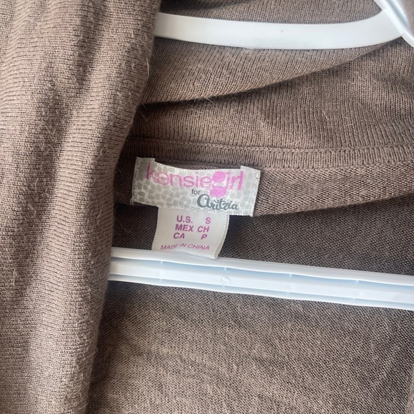 Aritzia Kensie Girl Vintage Brown Cardigan Sweater Soft Knit Small - Picture 2 of 4